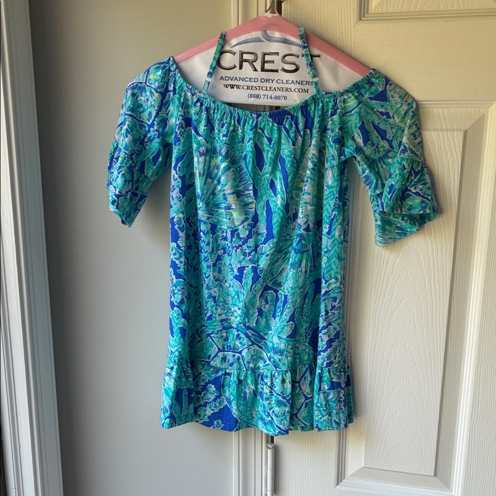Lilly Pulitzer Blue and Green Kids Casual Dress